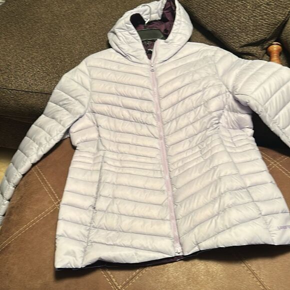 Land’s End women’s puffer hooded coat ultralight quilted down pack Lavender Var - Picture 14 of 17
